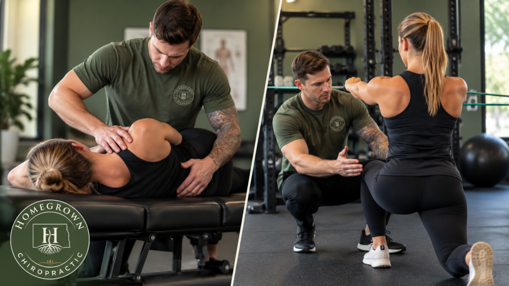 Chiropractic treatment and exercise-based rehabilitation at Homegrown Chiropractic in Fargo, ND